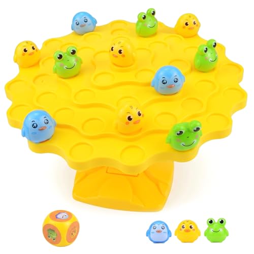 Juego de equilibrio y apilamiento infantil de pingüino rana y pato para escritorio