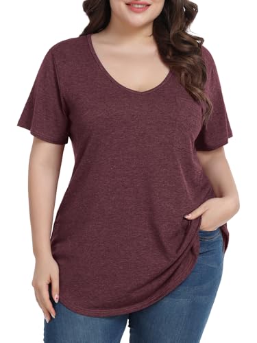Image of BELAROI Women Plus Size Tops V-Neck Tunics Shirts
