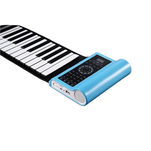 Piano Teclado Piano Electrónico Portátil De 88 Teclas Plegable Suave Eléctrico Digital Enrollable Teclado Musical Para Principiantes(Blue)