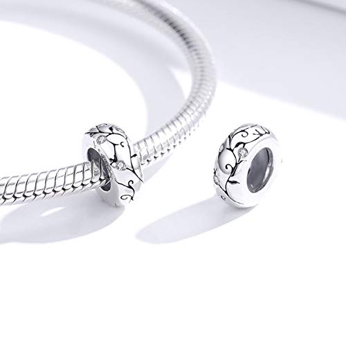Image of ARTCHARM 925 Sterling Silver Stopper Beads Spacers Charms fits European DIY Bracelet, Personalized Gifts for Mothers Day /Birthday /Christmas