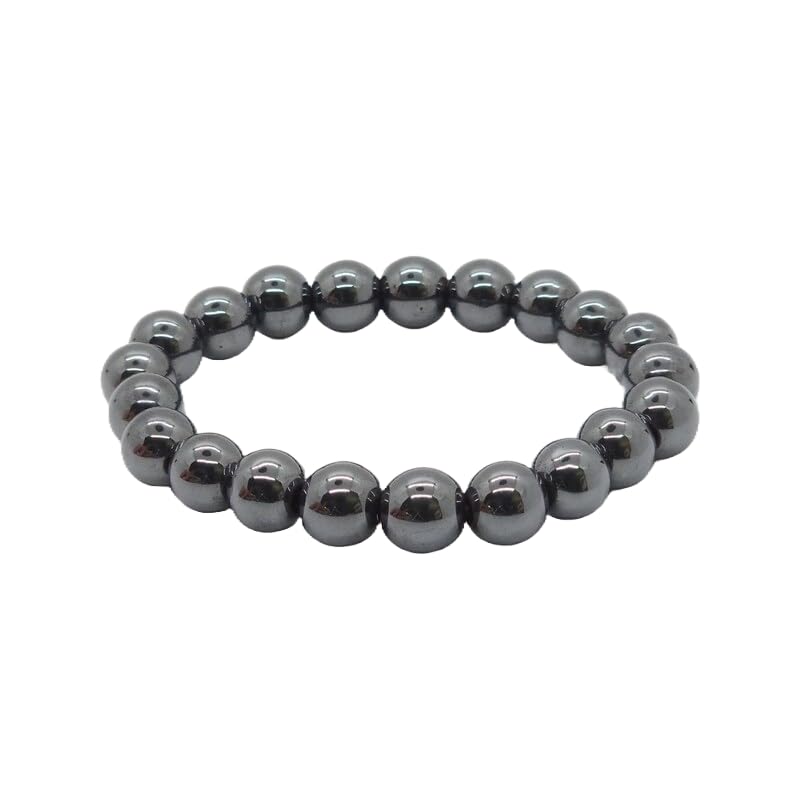 LKBEADS Naturalna hematyt 8 mm rondelle smooth 7 cali półprecyzyjne koraliki bransoletka z koralikami dla mężczyzn i kobiet, uzdrawiająca, kryształowa, rozciągliwa, bransoletka z koralikami, uniseks,