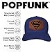 Superman S-Shield Pop Culture Laser Engraved Leather Patch Adjustable Snapback Cotton Twill Trucker Hat - Unisex for Men and Women, Royal