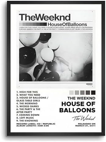 FRAMEZONE Weeknd - House Of Balloons Album Cover, Poster Wall Decoration Art Framed Poster, Matte & Glossy Laminated Poster with 0.5 Inch Black Wooden Frame (GLOSSY, 8X12 Inches)
