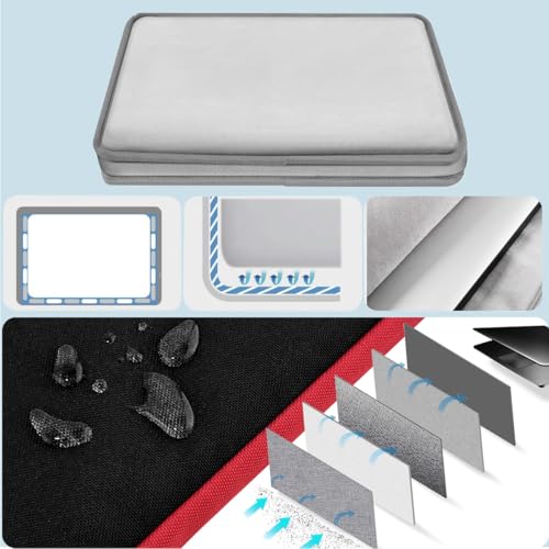 Hseok Laptop Shoulder Bag 13-17.3 inch Case,Durable Shockproof Protective Briefcase with Multi-Pockets3