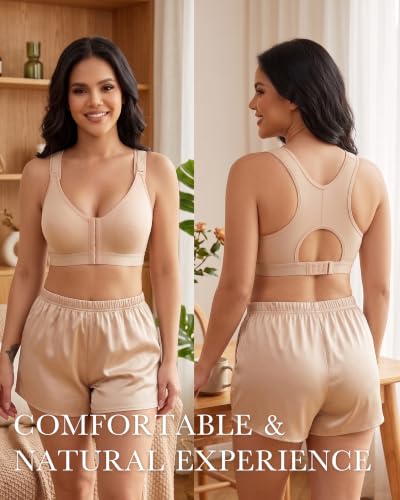 Image of Lemorosy Women's Front Closure Posture Support Wireless Bra