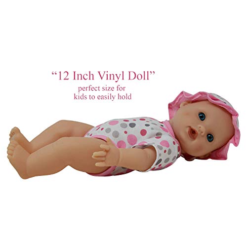 Drink and Wet Potty Training Baby Doll posable Dolls with Pacifier, Bottle, and Diapers - Helps Toilet Training for Kids (caucasian) by The New York Doll Collection - Image 2