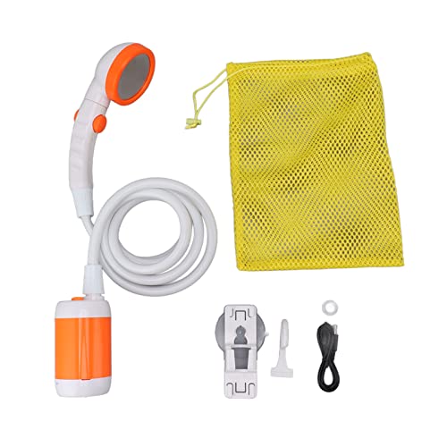 Portable Shower Set,Camping Outdoor Shower Camp Shower Head Handheld Camping for Hiking Beach Pet Cleaning(Orange White)
