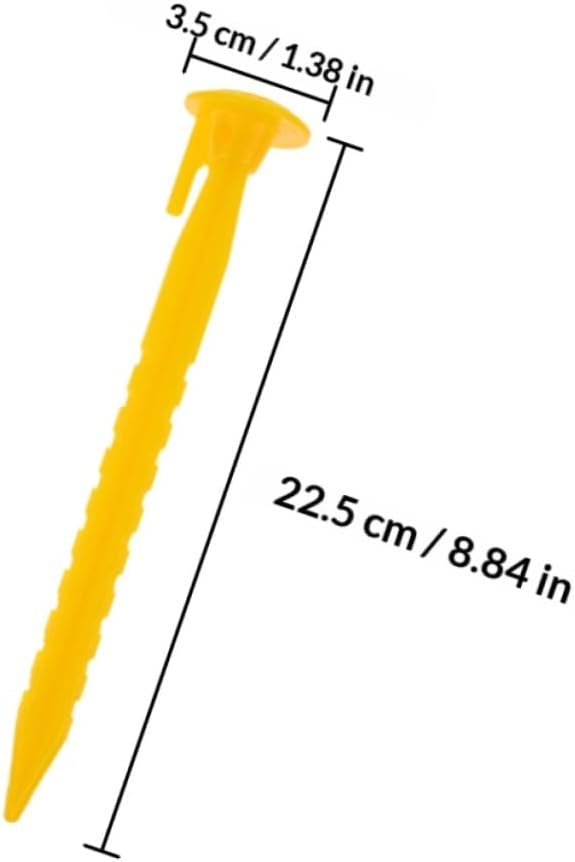 36pcs Plastic Camping Tent Stakes Serrated Sand Anchors for Outdoor Beach Tarps Windproof Ground Pegs 23cm Sturdy Heavy Duty Fixing Nails for Hiking and Camping