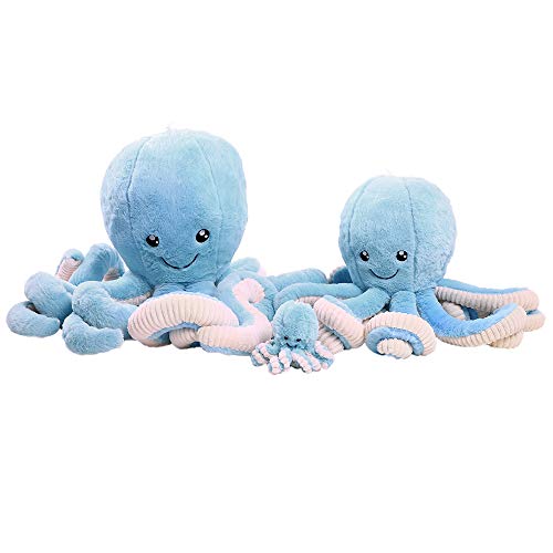 DENTRUN Octopus Stuffed Animals, Octopus Plush Doll Play Toys for    Kids Girls Boys Adults Birthday Xmas Gift Present 7/16/24/32 Inches, 5 Colors (7 inches, Blue)