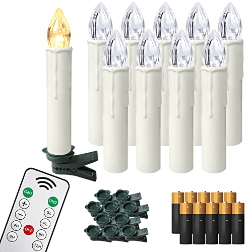 UISEBRT 10er LED Kerzen mit Fernbedienung Warmweiß Weihnachtskerzen...