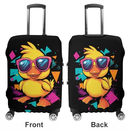 Cute Yellow Duck Luggage Covers Suitcase Protector Case Fits 19-32 Inch XL3
