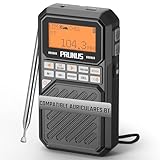 PRUNUS J-525 Mini Radio de Bolsillo Admite Conexión de Auriculares Bluetooth,Am FM Radios Digital con Preajuste Manuales, Radio Portatil Pequeña Recargable de 2500mah, Altavoz Tarjeta TF/Bluetooth.
