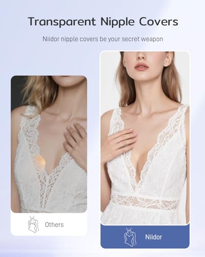 Niidor Transparent Nipple Covers For Women Seamless Silicone Pasties Nipple Covers Reusable 2025 Upgraded Breast Petals2