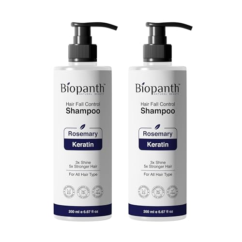 Hair Fall Control Shampoo |Rosemary & Keratin |3X Shine & 5X Strong Hair| Sulphate & Paraben Free |All Hair Type |For Women & Men | 200ML (Pack Of 2)
