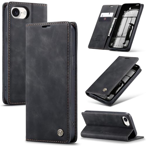 owlhold Coque iPhone 17e/iPhone 16e Housse Antichoc en Cuir PU Premium Fentes Cartes Etui Pochette de Portefeuille avec Fonction Support Case à Rabat pour...