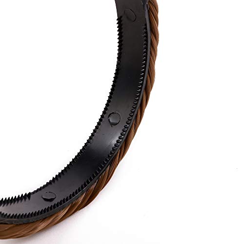 Wide Fishtail Braid Headband With Teeth Braided Headband Wide Plaited Braids Accessories Classic Chunky Fishtail Braided Hair Band Synthetic Girls And Women Beauty Accessory 45g Light Auburn