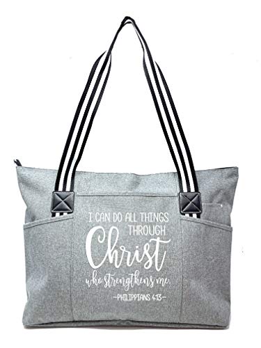 Brooke & Jess Designs Church Bags for Women - Bible Tote Bags for Women, Large Tote Bag for Womens with Zipper