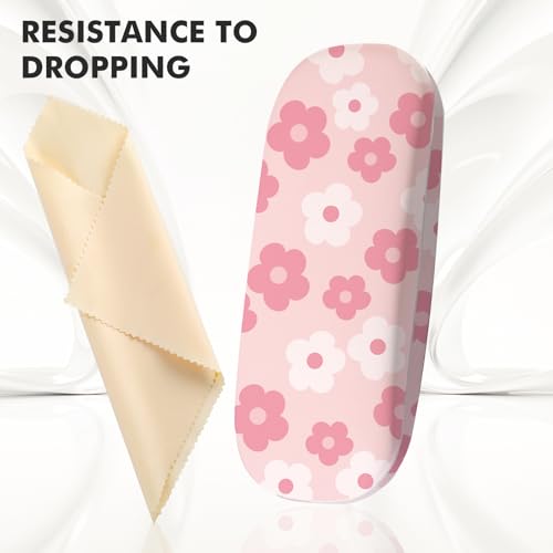 Image of Glasses Case Hard Shell,Portable Protective Eyeglasses Case, Eyeglass Holder Box with Cleaning Cloth,for Women Men
