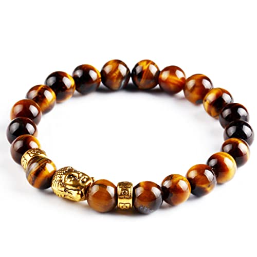 Lava Onyx Bead Buddha Gold Bracelet Buddha Jewelry Black Yoga Bracelets Bangles Men Women Mujer Pulseras Jewelry,tiger Eye
