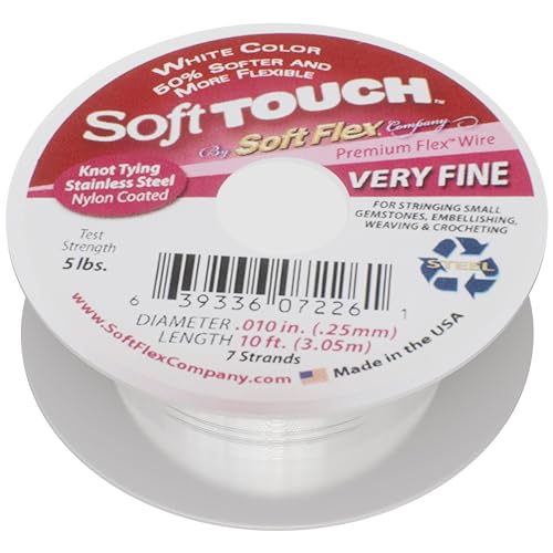 Alambre de cuentas Soft Flex de 0.10" resistente a las torceduras para joyería, 10 pies