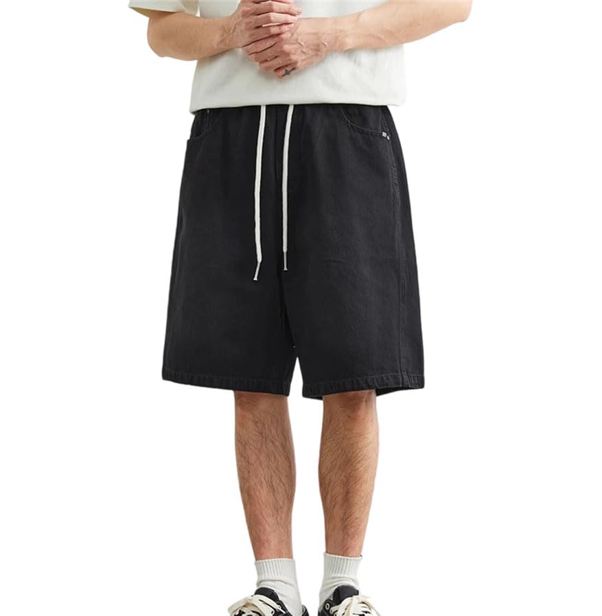 Short en coton pour homme Dninmim décontracté avec taille élastique et poches
