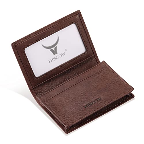 Image of HISCOW Business Card Holder with Large Compartment - Full Grain Leather