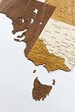 2D Drewniana mapa Australii - wielowarstwowa, wielokolorowa witraża, grawerowane imiona, dekoracja ścienna do biura, salonu, przedpokoju (70 x 55 cm)