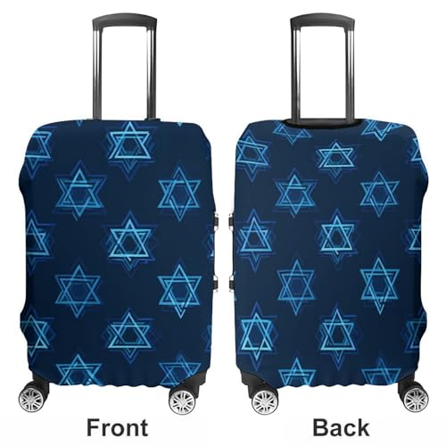 Blue Star of David Luggage Covers Washable Travel Suitcase Cover Elastic Baggage Protector3