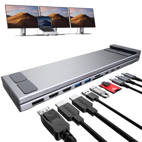 Mukiya 10 in 1 USB C Laptop Dock Stand 4K Triple Monitor with PD 100W - image 1