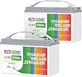 Redodo 2 Pack 12V 100Ah LiFePO4 Battery, Deep Cycle Battery with 100A BMS, Group 31 Lithium Battery with 10 Years Lifetime, 4000-15000 Cycles, Perfect for RV, Solar Home, Trolling Motor, Off Grid