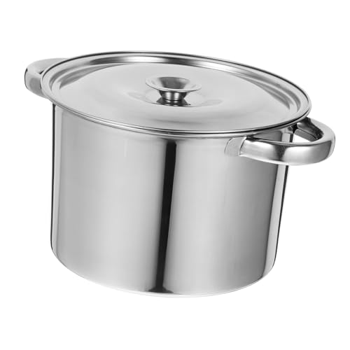 Milisten Cookware Essential Stainless Steel Soup Pot Steam Pot Versatile for Cooking Marinating Lid