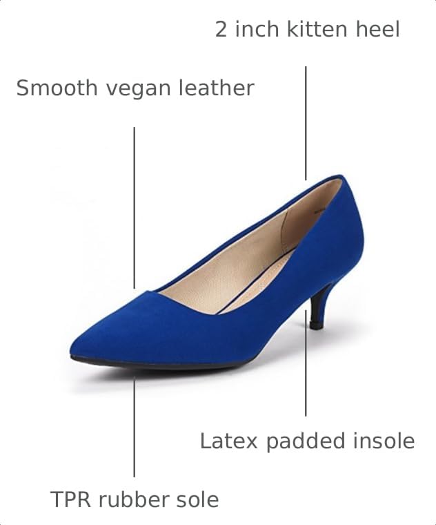 DREAM PAIRS Women's Pumps Kitten Pump Heel Shoes,Royal/Blue,11 - image 3