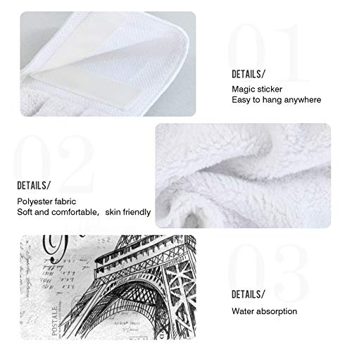 Nander Paris Eiffel Tower 2 Pcs Kitchen Cotton Towel Easter Absorbent Towel For Bathroom Laundry Room Hanging Towel,Machine Washable #TOP4