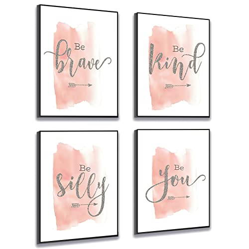 Set of 4 Teen Girl Framed Wall Art Canvas Painting