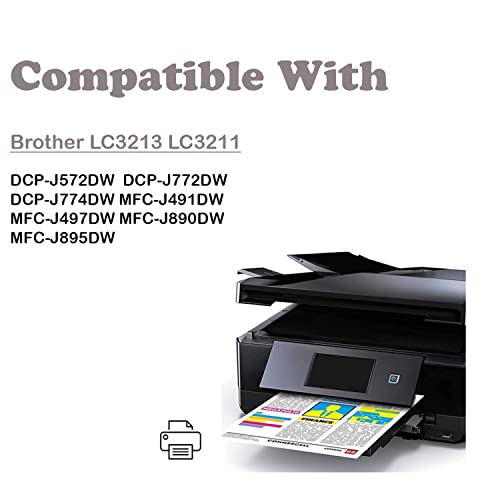 KING OF FLASH Ink Cartridge Replacement for Brother LC3213 LC3211 Compatible with MFC-J497DW J890DW J895DW Compatible with DCP-J572dw J772DW J774DW (Black Cyan Magenta Yellow - Image 3