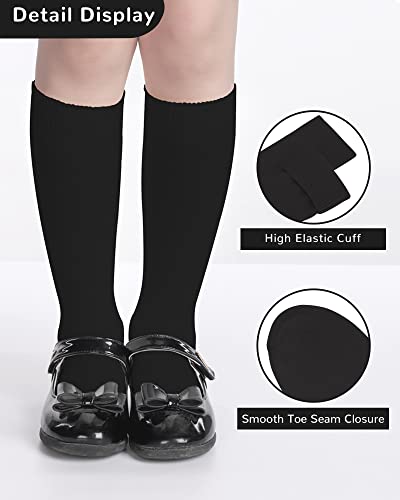 BOOPH Kids Socks Knee High Socks Boys Girls School Uniform Socks Mid Calf Socks 3-14Years2