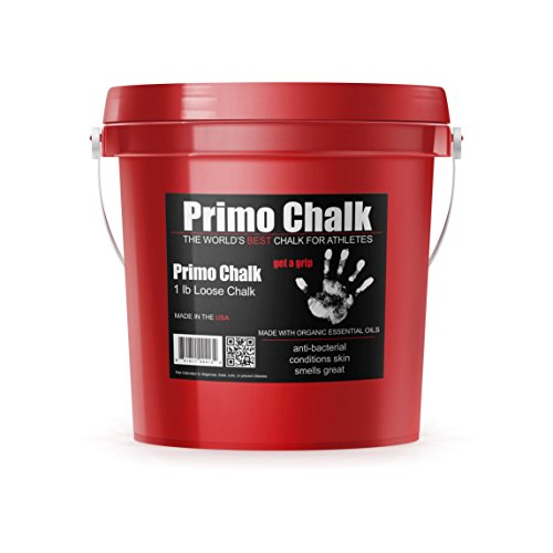 Primo Chalk's 1 lb. Resealable Bucket: Loose Chalk for Weightlifting, Rock Climbing, & Gymnastics, Made in the USA, Chalks Ball Refill for Superior Grip