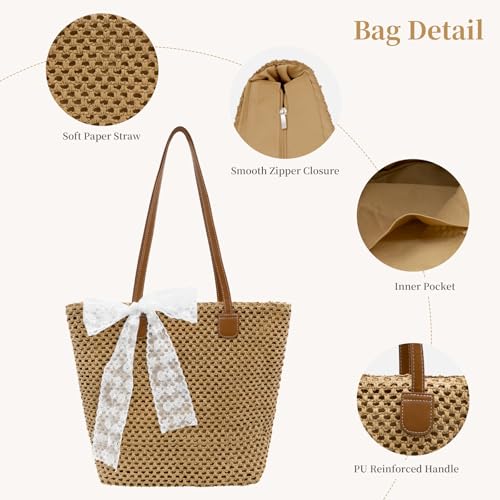 Image of Crescent Straw Shoulder Handbag for Women Summer Beach Tote Raffia Woven Purse Hobo Underarm Bag 2026