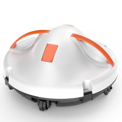 (2025) Robot per piscina, aspirapolvere per piscina con 130 minuti di tempo di pulizia, facile da usare, funzione di parcheggio, aspirapolvere per piscina, ideale per piscine piatte fino a 100 m²