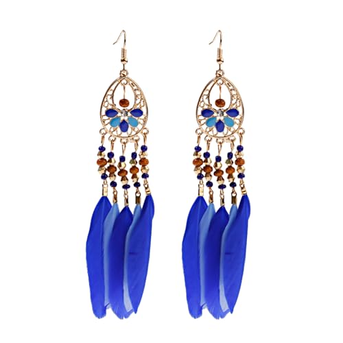 Boucles d'oreilles plume boho légères pour oreilles sensibles sans douleur