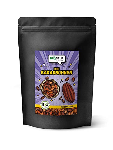 Bioself BIO Kakaobohnen roh, ganze Kakao-Bohnen mit Schale nicht geröstet und ohne Zusätze (0.5 kg) Cover