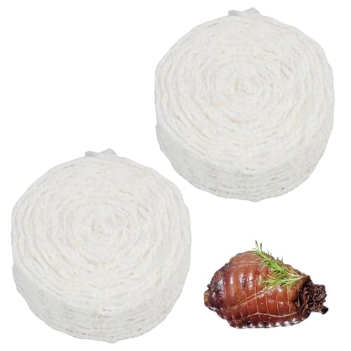 Filet de Cuisson pour Viande et Jambon, 2 Rouleaux de 300 cm, Filet en Coton Élastique pour Rôtir, Fumer, Cuire, Accessoire de Cuisine Pratique pour...