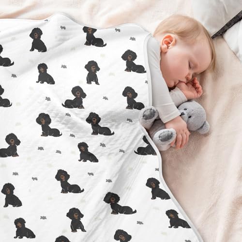 Black Dog Spots Baby Swaddle Blanket for Boys and Girls, Muslin Baby Receiving Swaddle Blanket, Soft Cotton Nursery Swaddling Blankets for Newborn Toddler Infant4