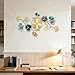 Axioglo Wall Clocks for Living Room Decor,Large Wall Clock,3D Creative Metal Ginkgo Leaf Design,with Silent Movement Wall Clocks for Home Wall Decor Clock（33