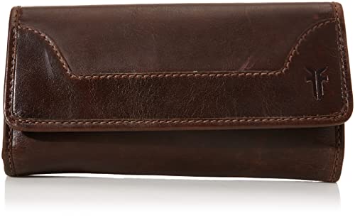 FRYE Carteira de couro Melissa Continental Snap, Marrom escuro, One Size