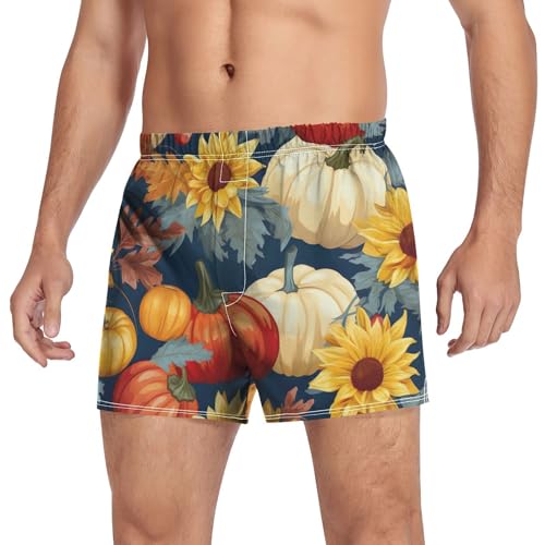 J JOYSAY Sunflowers Black Leaves Mens Underwear Classic Fit Boxers for Men Funny Boxer Trunks3