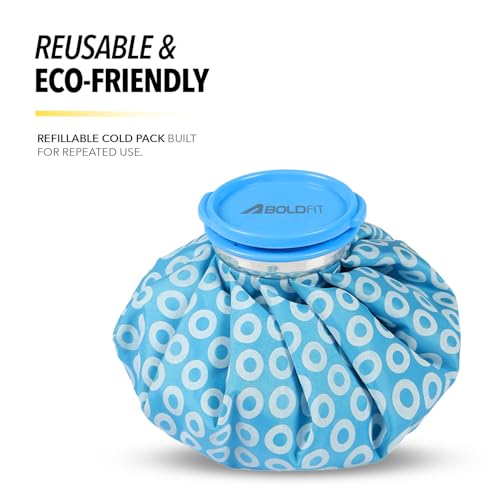 Image of Boldfit Hot Water Bag Ice bag for Pain Relief Cold Ice Pack for Injuries, and Cold Therapy Comes with Leak-free Closure - Blue 7.5 Inch - Pack of 2