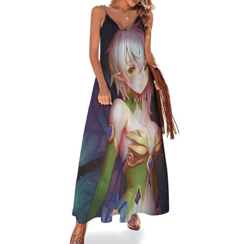 Robe longue pour femme été sans manches style maxi Fée Fée
