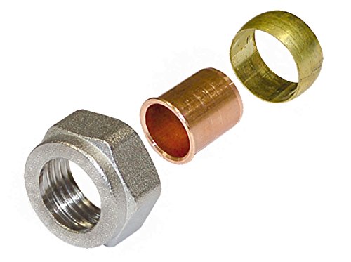Wiroflex Anillo de adaptador para acero inoxidable y cobre Tubo atornillado Fitting para tubo multicapa, 1 pieza, 1/2 A x 15 mm, cromo, 26048 0 Cover