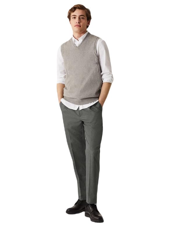 Image of Marks & Spencer Men Straight Fit Mid Rise Casual Pants